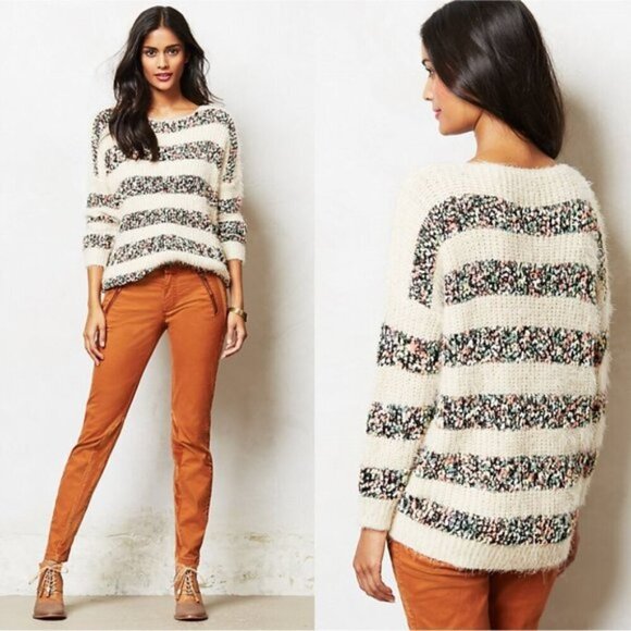 La Fee Verte Anthropologie Chunky Knit Oversized Sweater Boho Whimsy Grandma XS - Picture 1 of 6